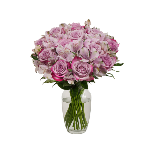 Lavender Roses & Alstroemeria