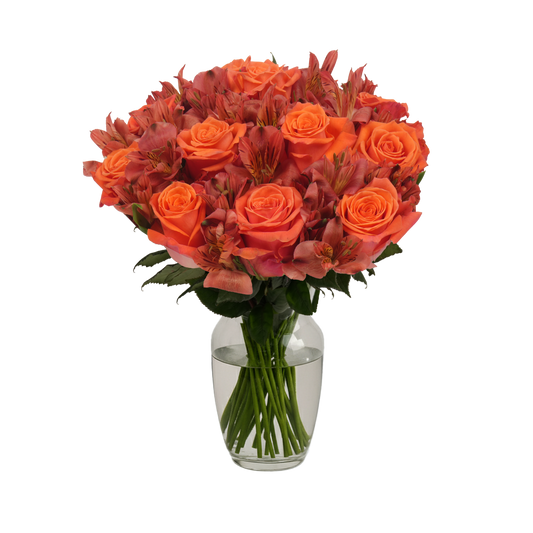 Orange Roses & Alstroemeria
