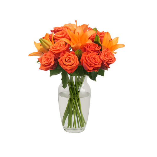 Orange Roses & Lilies