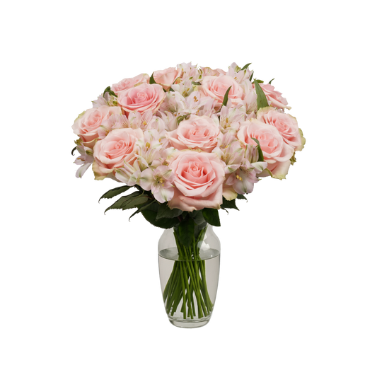 Pink Roses & Alstroemeria