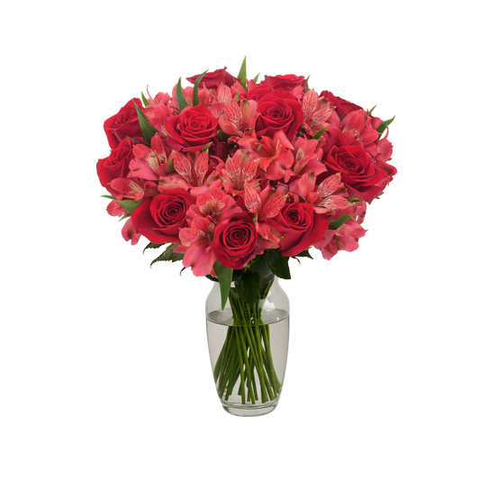 Red Roses & Alstroemeria