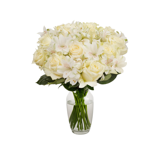 White Roses & Alstroemeria