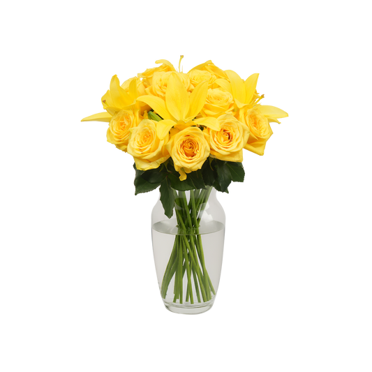 Yellow Roses & Lilies