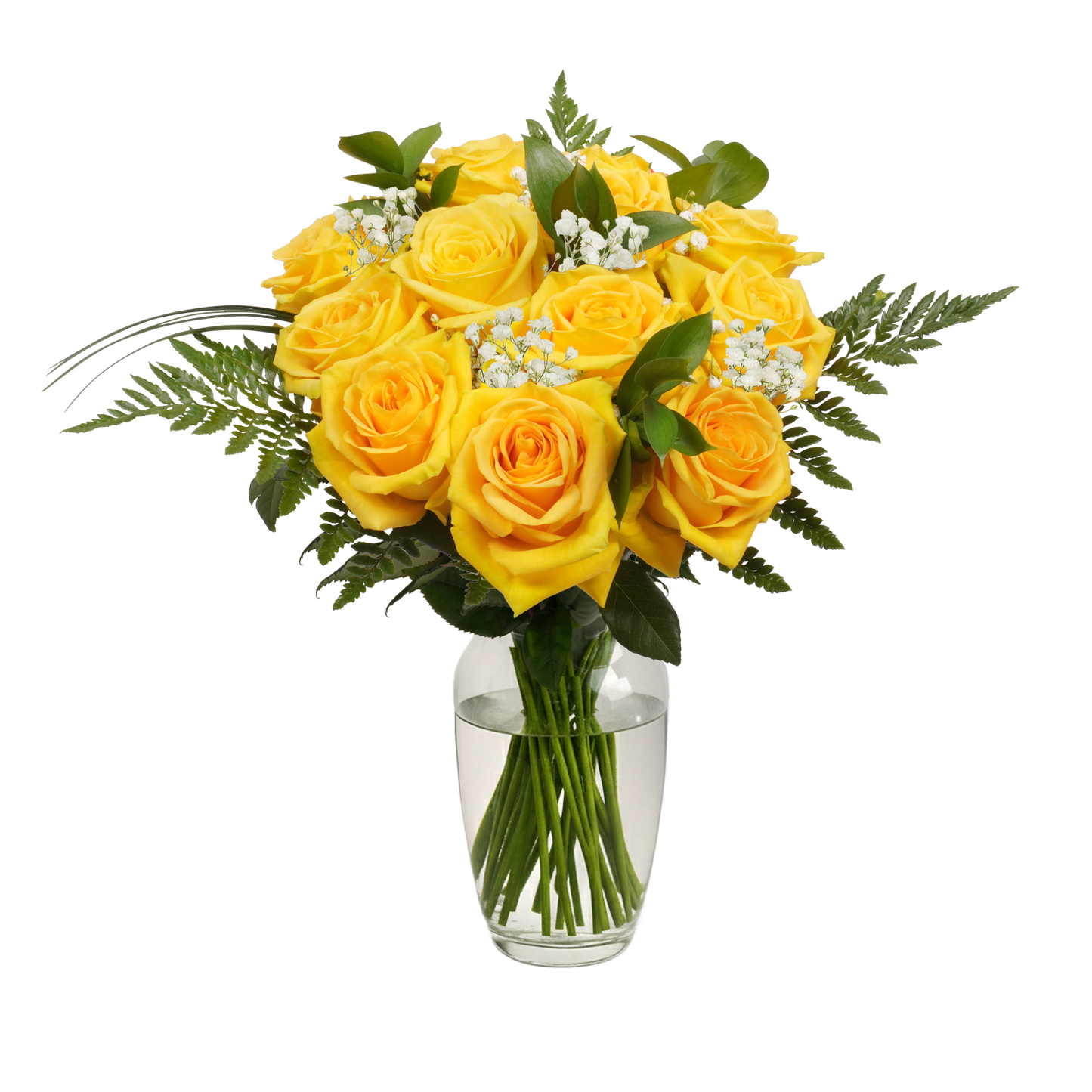 Yellow Roses & Gypsophila
