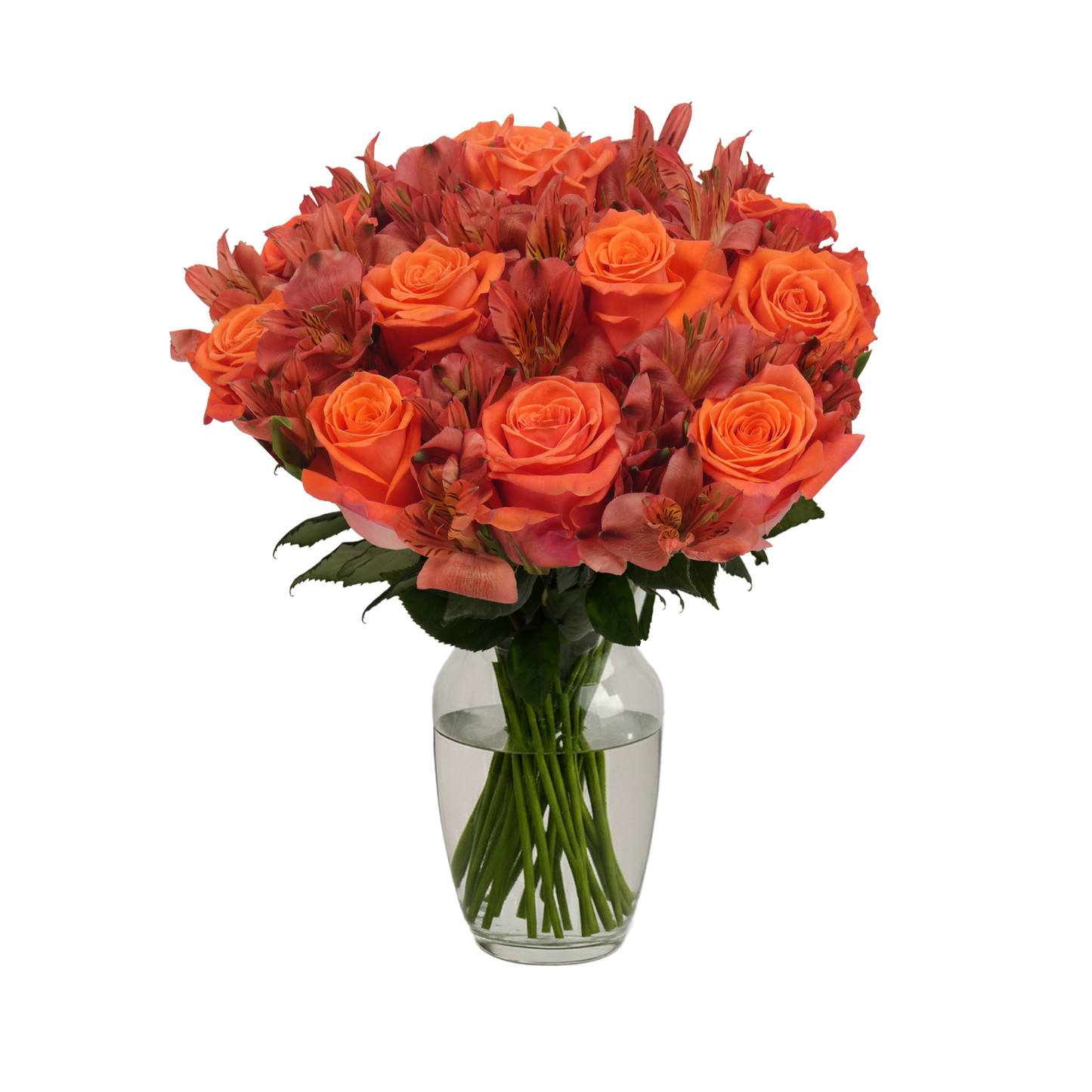 Orange Roses & Alstroemeria