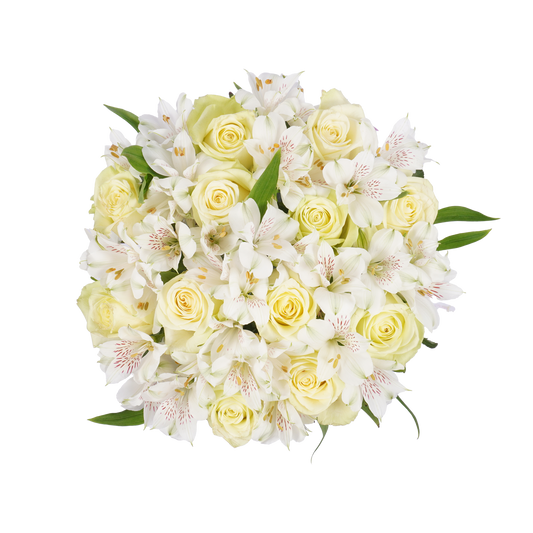 White Roses & Alstroemeria
