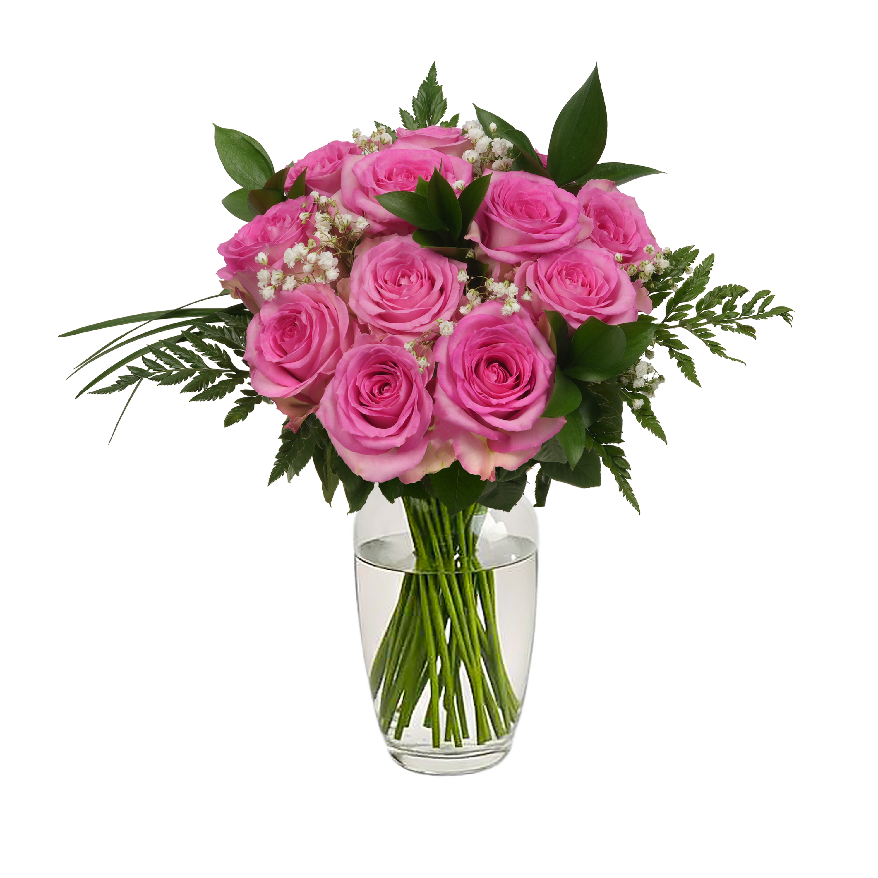 Pink Roses & Gypsophila – Passion Roses