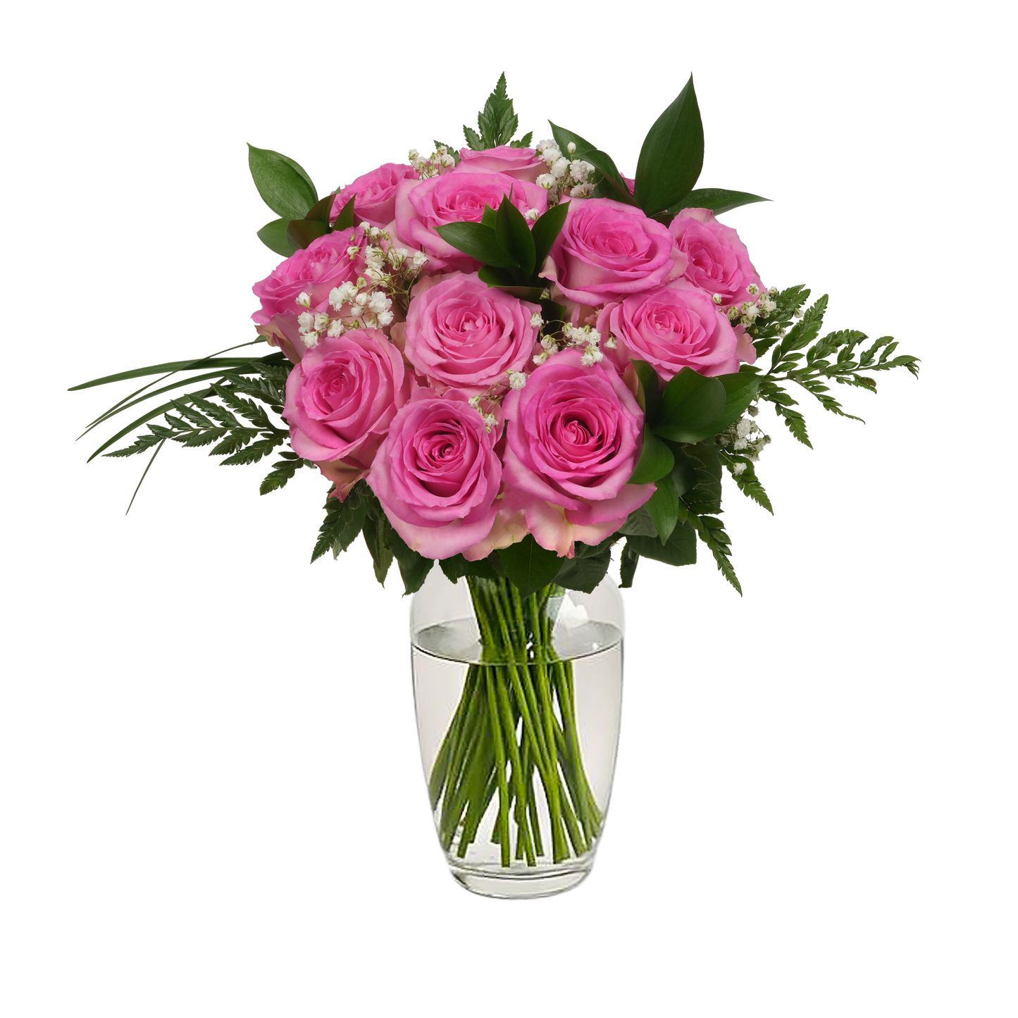 Pink Roses & Gypsophila