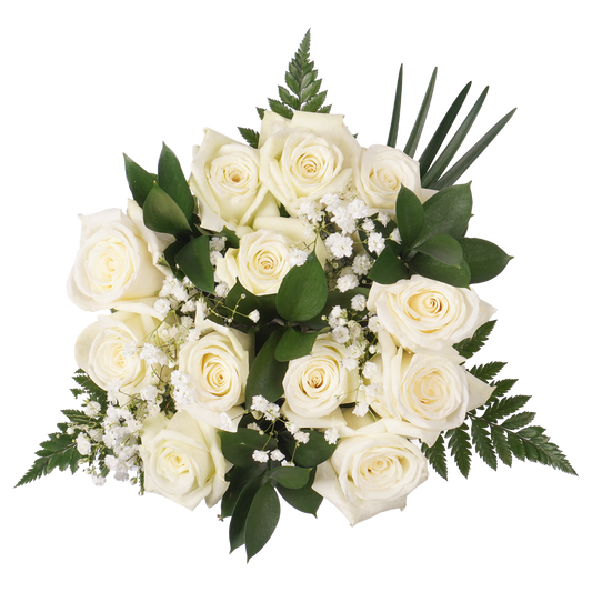 White Roses & Gypsophila