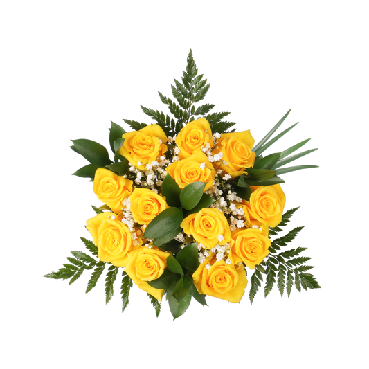 Yellow Roses & Gypsophila