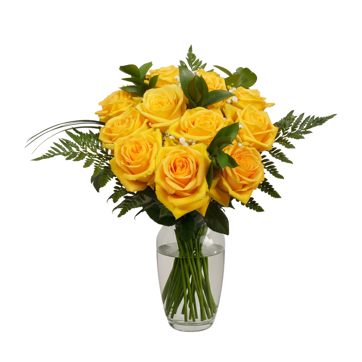 Yellow Roses & Gypsophila